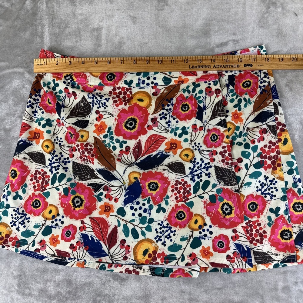 Rip Skirt Cover Up Women's M‎ White Floral Wrap Around Adjustable Pocket (1278) - Picture 10 of 10
